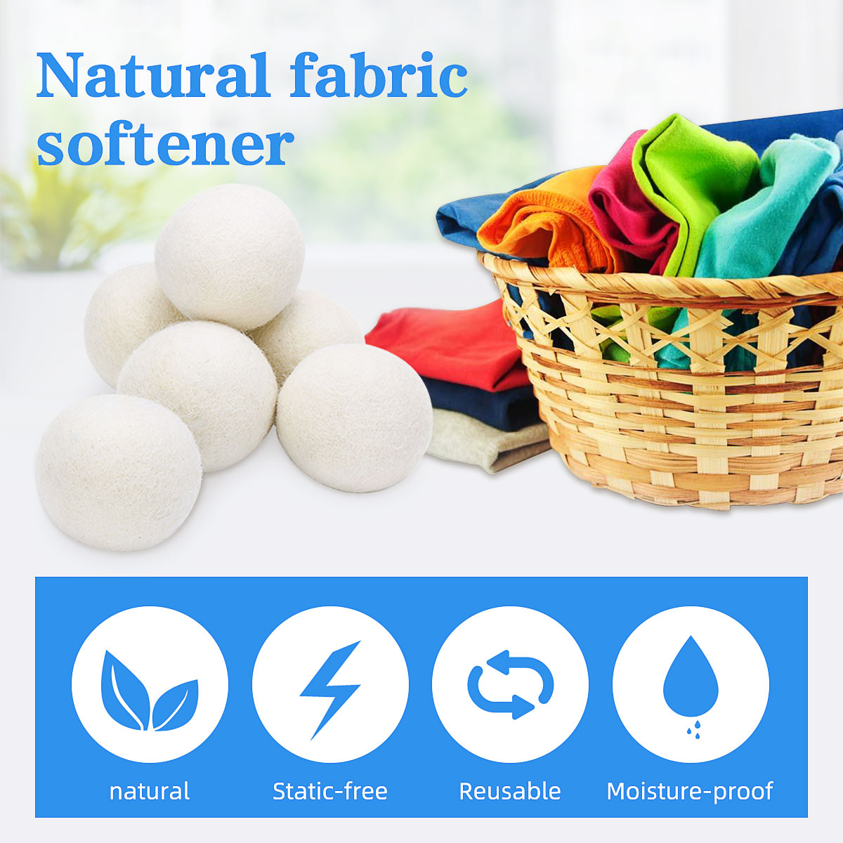 6pcs Set Reusable Organic Wool Laundry Dryer Balls Genieus Shop