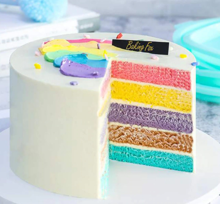 Webake 6 Inch round rainbow baking layer silicone cake pans,Set of 5